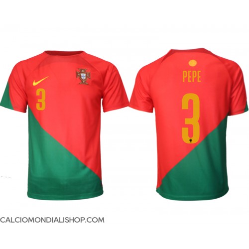 Maglie da calcio Portogallo Pepe #3 Prima Maglia Mondiali 2022 Manica Corta